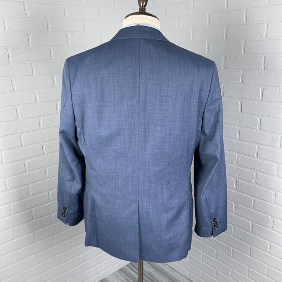 Marzotto Banana Republic Blazer Men 42R Blue Modern Slim Super 100s Wool Jacket - Picture 3 of 15